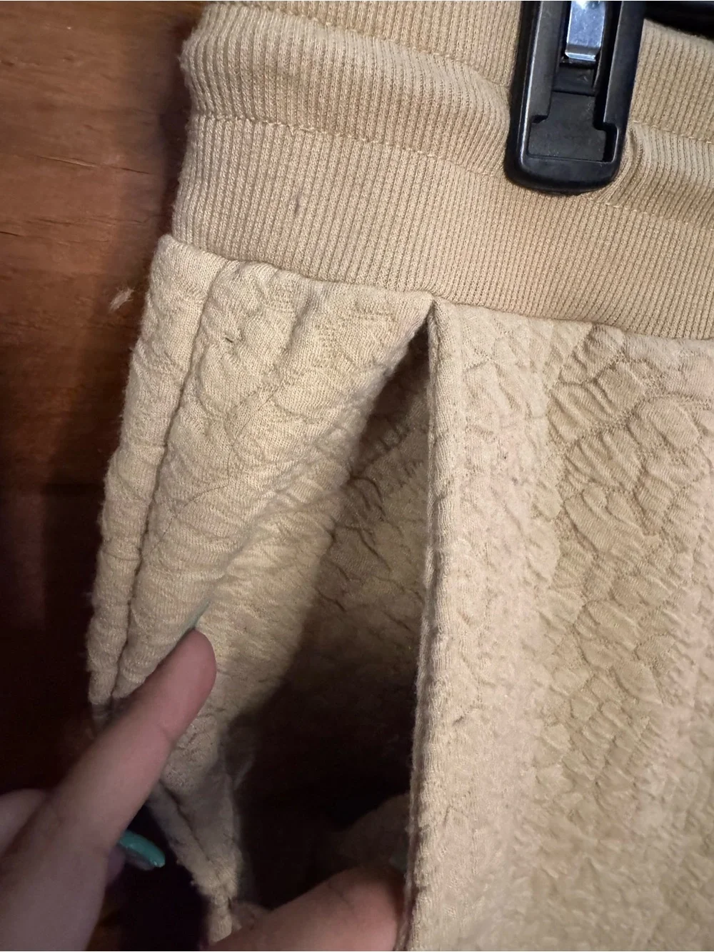 Tahari Cream Quilted Jogger Track Pants